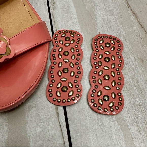 Comfortview Coral Sandals Convertible Top Design Floral Art Deco Studded Summer - Picture 3 of 12